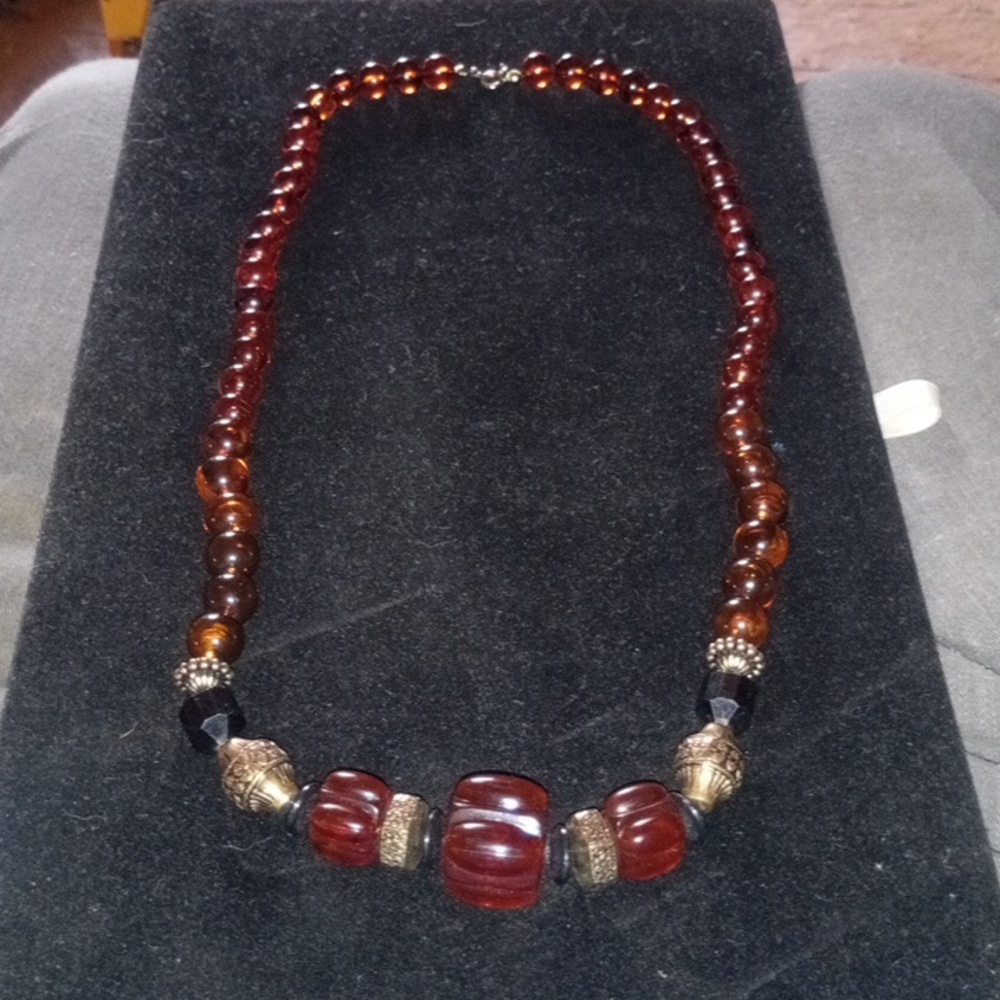 Elegant Brown Beaded Necklace